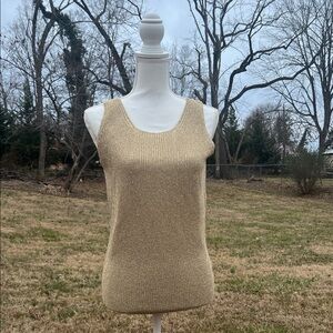Elegant Gold Sleeveless Knit Top